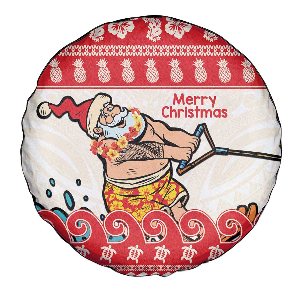 Mele Kalikimaka Hawaii Spare Tire Cover Water-skiing Santa Tropical Vibes