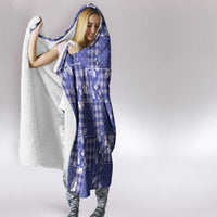 Blue Palaka Japanese Patterns Hooded Blanket Koi Fish Asanoha Sakura Patchwork Stylized LT14 - Polynesian Pride