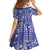 Blue Palaka Japanese Patterns Kid Short Sleeve Dress Koi Fish Asanoha Sakura Patchwork Stylized - Polynesian Pride