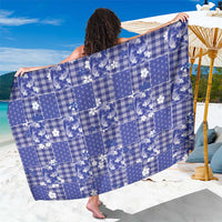 Blue Palaka Japanese Patterns Sarong Koi Fish Asanoha Sakura Patchwork Stylized LT14 One Size 44 x 66 inches Blue - Polynesian Pride