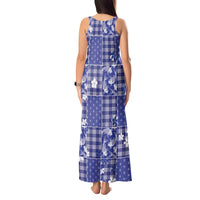 Blue Palaka Japanese Patterns Tank Maxi Dress Koi Fish Asanoha Sakura Patchwork Stylized LT14 - Polynesian Pride