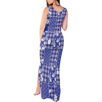 Blue Palaka Japanese Patterns Tank Maxi Dress Koi Fish Asanoha Sakura Patchwork Stylized LT14 - Polynesian Pride
