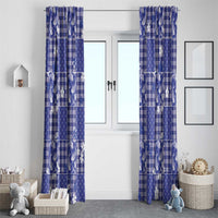 Blue Palaka Japanese Patterns Window Curtain Koi Fish Asanoha Sakura Patchwork Stylized LT14 - Polynesian Pride