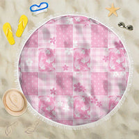Pink Palaka Japanese Patterns Beach Blanket Koi Fish Asanoha Sakura Patchwork Stylized LT14 One Size 150cm Pink - Polynesian Pride