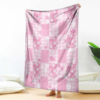 Pink Palaka Japanese Patterns Blanket Koi Fish Asanoha Sakura Patchwork Stylized LT14 - Polynesian Pride