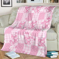 Pink Palaka Japanese Patterns Blanket Koi Fish Asanoha Sakura Patchwork Stylized LT14 - Polynesian Pride