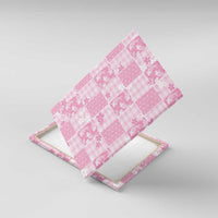 Pink Palaka Japanese Patterns Canvas Wall Art Koi Fish Asanoha Sakura Patchwork Stylized LT14 With Frame Pink - Polynesian Pride