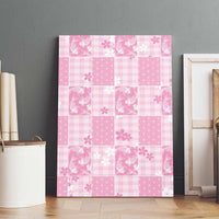 Pink Palaka Japanese Patterns Canvas Wall Art Koi Fish Asanoha Sakura Patchwork Stylized LT14 - Polynesian Pride