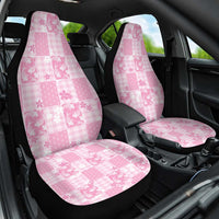 Pink Palaka Japanese Patterns Car Seat Cover Koi Fish Asanoha Sakura Patchwork Stylized - Polynesian Pride