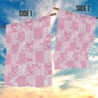 Pink Palaka Japanese Patterns Garden Flag Koi Fish Asanoha Sakura Patchwork Stylized LT14 - Polynesian Pride