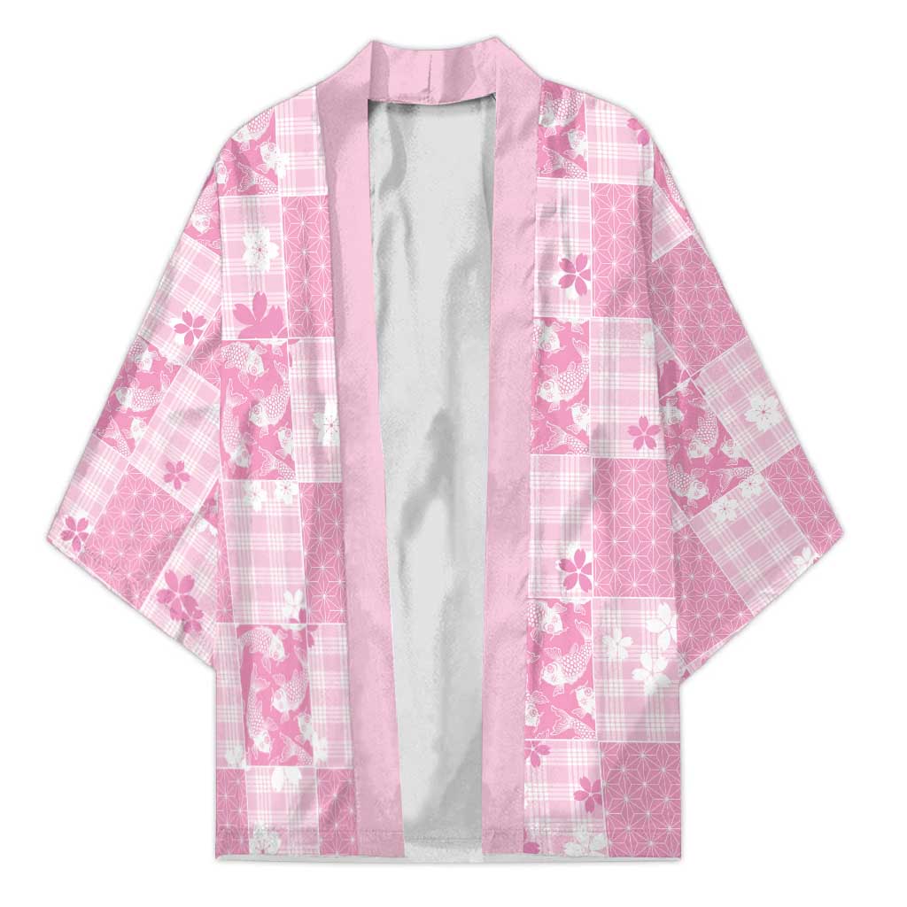 Pink Palaka Japanese Patterns Kimono Koi Fish Asanoha Sakura Patchwork Stylized LT14 Unisex Pink - Polynesian Pride