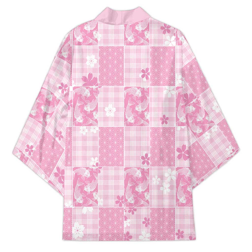 Pink Palaka Japanese Patterns Kimono Koi Fish Asanoha Sakura Patchwork Stylized LT14 - Polynesian Pride