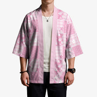 Pink Palaka Japanese Patterns Kimono Koi Fish Asanoha Sakura Patchwork Stylized LT14 - Polynesian Pride