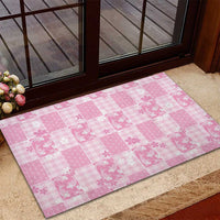 Pink Palaka Japanese Patterns Rubber Doormat Koi Fish Asanoha Sakura Patchwork Stylized LT14 - Polynesian Pride