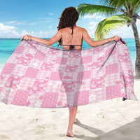 Pink Palaka Japanese Patterns Sarong Koi Fish Asanoha Sakura Patchwork Stylized - Polynesian Pride