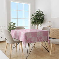 Pink Palaka Japanese Patterns Tablecloth Koi Fish Asanoha Sakura Patchwork Stylized LT14 - Polynesian Pride