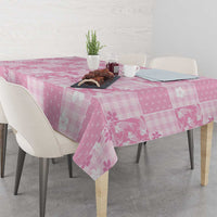 Pink Palaka Japanese Patterns Tablecloth Koi Fish Asanoha Sakura Patchwork Stylized LT14 - Polynesian Pride