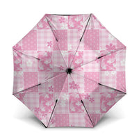 Pink Palaka Japanese Patterns Umbrella Koi Fish Asanoha Sakura Patchwork Stylized - Polynesian Pride