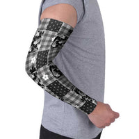Black Palaka Japanese Patterns Arm Sleeves Koi Fish Asanoha Sakura Patchwork Stylized LT14 - Polynesian Pride