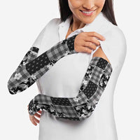 Black Palaka Japanese Patterns Arm Sleeves Koi Fish Asanoha Sakura Patchwork Stylized LT14 - Polynesian Pride