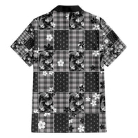 Black Palaka Japanese Patterns Family Matching Short Sleeve Bodycon Dress and Hawaiian Shirt Koi Fish Asanoha Sakura Patchwork Stylized LT14 - Polynesian Pride