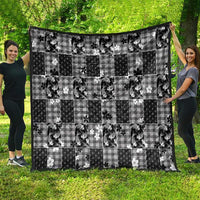 Black Palaka Japanese Patterns Quilt Koi Fish Asanoha Sakura Patchwork Stylized LT14 - Polynesian Pride
