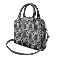 Black Palaka Japanese Patterns Shoulder Handbag Koi Fish Asanoha Sakura Patchwork Stylized LT14 - Polynesian Pride