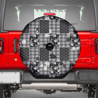 Black Palaka Japanese Patterns Spare Tire Cover Koi Fish Asanoha Sakura Patchwork Stylized LT14 - Polynesian Pride