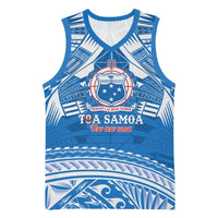 Toa Samoa Rugby Custom Basketball Jersey Uso aso uma Samoan Pattern Blue - Polynesian Pride