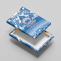 Toa Samoa Rugby Custom Canvas Wall Art Uso aso uma Samoan Pattern Blue - Polynesian Pride