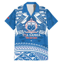 Toa Samoa Rugby Custom Family Matching Mermaid Dress and Hawaiian Shirt Uso aso uma Samoan Pattern Blue - Polynesian Pride