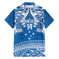 Toa Samoa Rugby Custom Family Matching Off Shoulder Maxi Dress and Hawaiian Shirt Uso aso uma Samoan Pattern Blue - Polynesian Pride