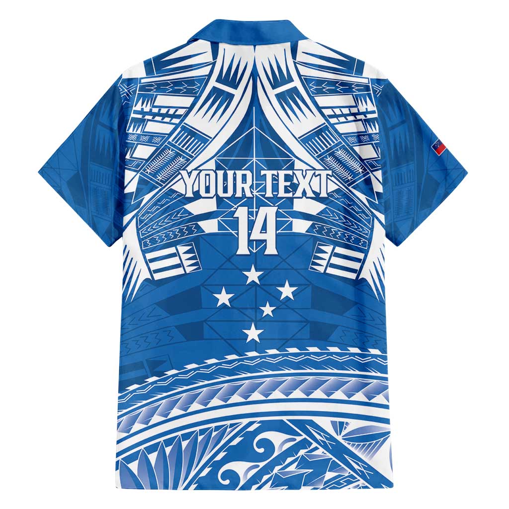 Toa Samoa Rugby Custom Family Matching Puletasi and Hawaiian Shirt Uso aso uma Samoan Pattern Blue - Polynesian Pride