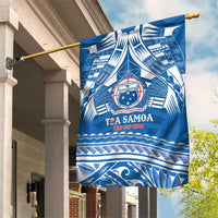 Toa Samoa Rugby Custom Garden Flag Uso aso uma Samoan Pattern Blue LT14 House Flag Blue - Polynesian Pride