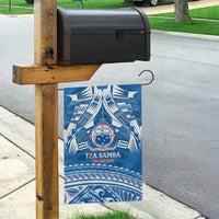 Toa Samoa Rugby Custom Garden Flag Uso aso uma Samoan Pattern Blue LT14 - Polynesian Pride