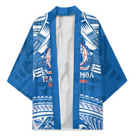 Toa Samoa Rugby Custom Kimono Uso aso uma Samoan Pattern Blue - Polynesian Pride