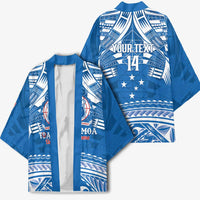 Toa Samoa Rugby Custom Kimono Uso aso uma Samoan Pattern Blue - Polynesian Pride