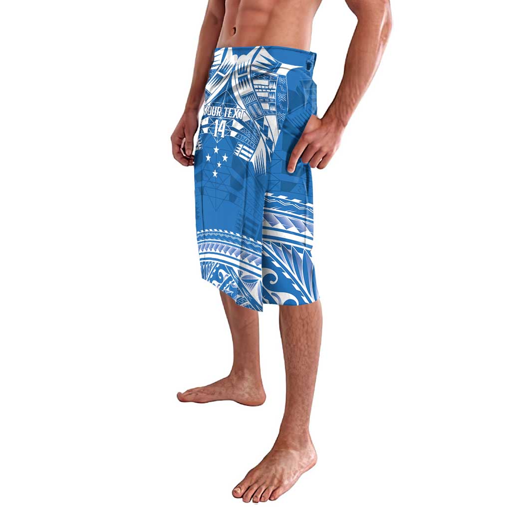 Toa Samoa Rugby Custom Lavalava Uso aso uma Samoan Pattern Blue - Polynesian Pride