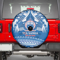 Toa Samoa Rugby Custom Spare Tire Cover Uso aso uma Samoan Pattern Blue LT14 - Polynesian Pride