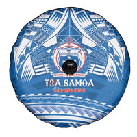 Toa Samoa Rugby Custom Spare Tire Cover Uso aso uma Samoan Pattern Blue LT14 - Polynesian Pride