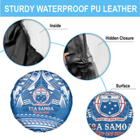 Toa Samoa Rugby Custom Spare Tire Cover Uso aso uma Samoan Pattern Blue LT14 - Polynesian Pride