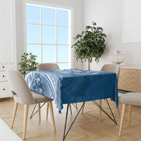 Toa Samoa Rugby Custom Tablecloth Uso aso uma Samoan Pattern Blue LT14 - Polynesian Pride