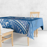 Toa Samoa Rugby Custom Tablecloth Uso aso uma Samoan Pattern Blue LT14 - Polynesian Pride