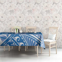 Toa Samoa Rugby Custom Tablecloth Uso aso uma Samoan Pattern Blue LT14 - Polynesian Pride