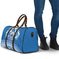 Toa Samoa Rugby Custom Travel Bag Uso aso uma Samoan Pattern Blue - Polynesian Pride