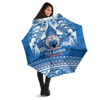 Toa Samoa Rugby Custom Umbrella Uso aso uma Samoan Pattern Blue - Polynesian Pride
