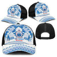 Toa Samoa Rugby Baseball Net Cap Uso aso uma Samoan Pattern White - Polynesian Pride