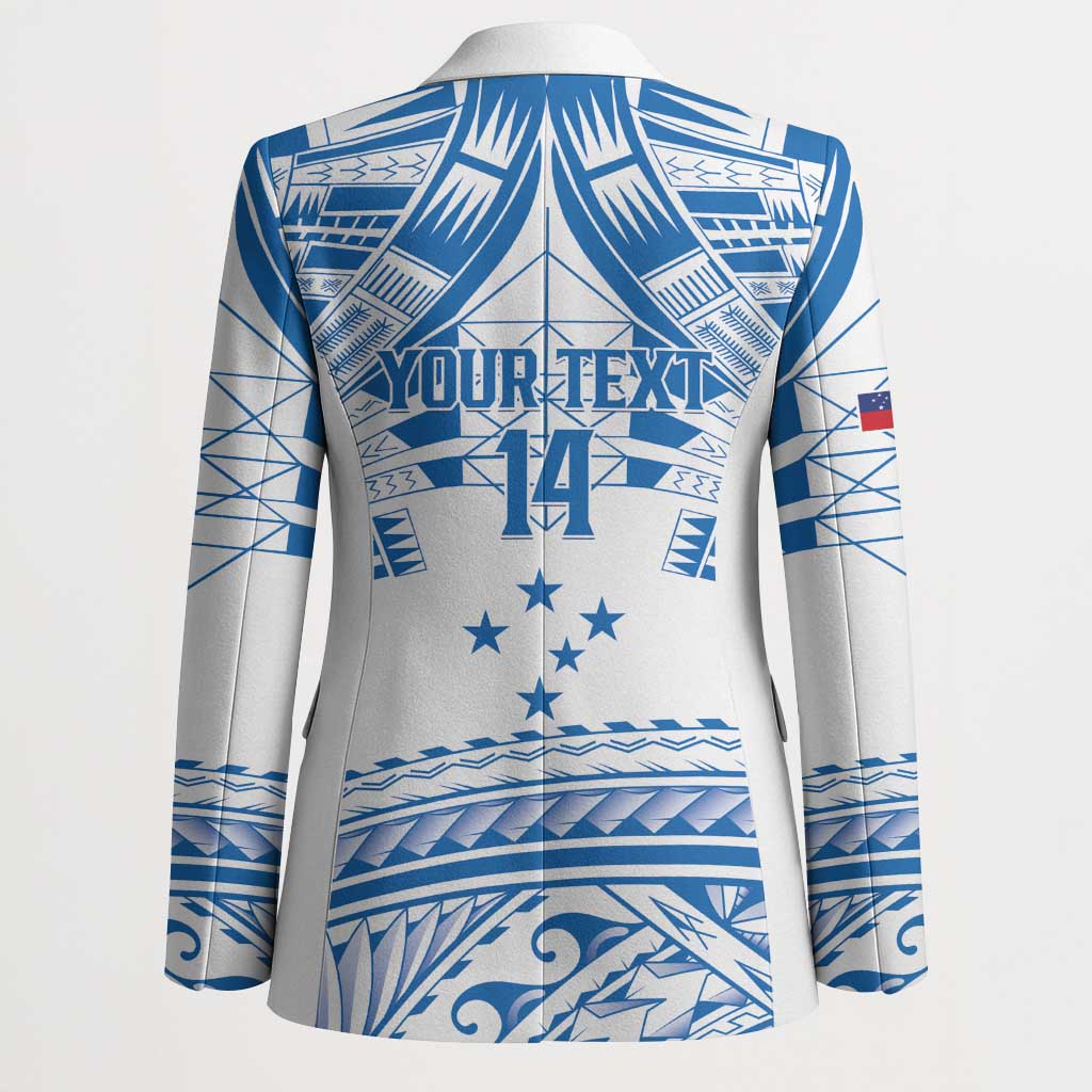 Toa Samoa Rugby Custom Blazer Uso aso uma Samoan Pattern White LT14 - Polynesian Pride