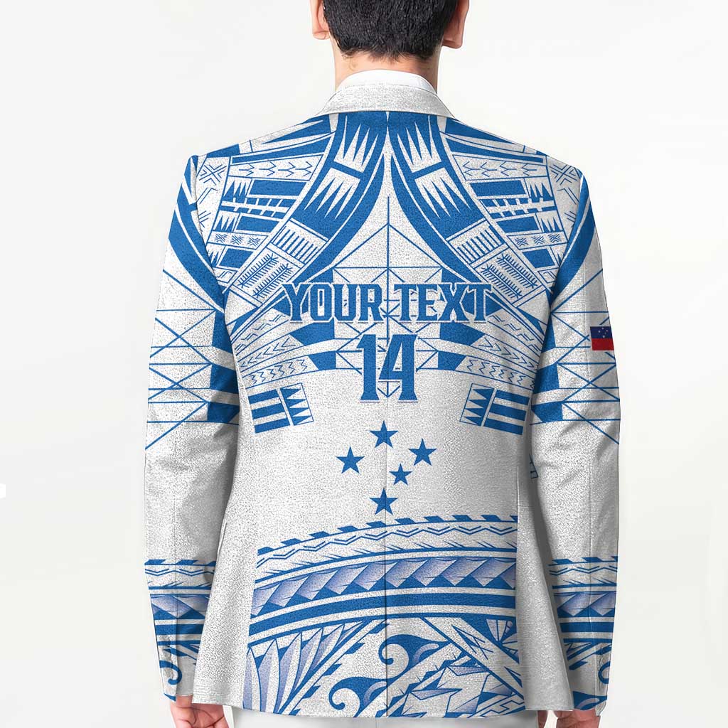 Toa Samoa Rugby Custom Blazer Uso aso uma Samoan Pattern White LT14 - Polynesian Pride