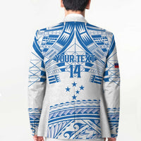 Toa Samoa Rugby Custom Blazer Uso aso uma Samoan Pattern White LT14 - Polynesian Pride